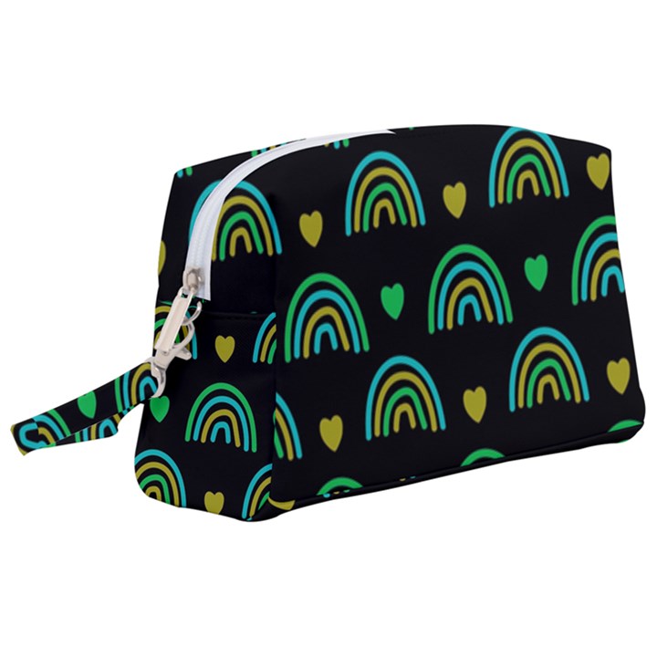 Dark Rainbow Pattern  Wristlet Pouch Bag (Large)