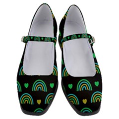 Dark Rainbow Pattern  Women s Mary Jane Shoes