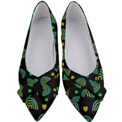 Dark Rainbow Pattern  Women s Bow Heels