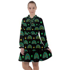 Dark Rainbow Pattern  All Frills Dress by ConteMonfrey