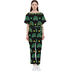 Dark Rainbow Pattern  Batwing Lightweight Chiffon Jumpsuit by ConteMonfrey