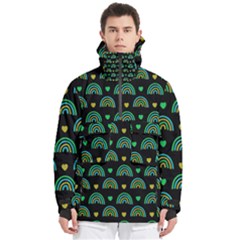 Dark Rainbow Pattern  Men s Pullover Zip Ski And Snowboard Waterproof Breathable Jacket