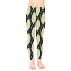 Brown Minimalist Leaves Kids  Leggings