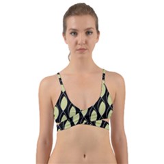 Brown Minimalist Leaves Wrap Around Bikini Top