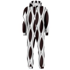 Black Minimalist Leaves Hooded Jumpsuit (men)