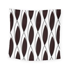 Black Minimalist Leaves Square Tapestry (small)