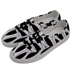 Black Minimalist Leaves Men s Classic Low Top Sneakers