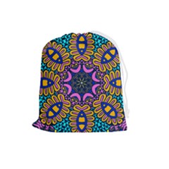 Mandala Fishes   Drawstring Pouch (large)