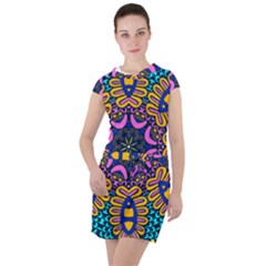 Mandala Fishes   Drawstring Hooded Dress