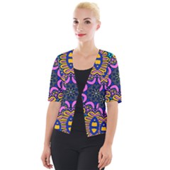 Mandala Fishes   Cropped Button Cardigan