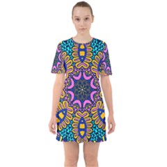 Mandala Fishes   Sixties Short Sleeve Mini Dress