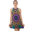 Mandala Fishes   Halter Tie Back Chiffon Dress View1