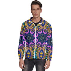 Mandala Fishes   Men s High Neck Windbreaker