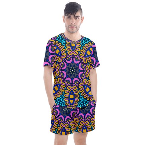 Mandala Fishes   Men s Mesh T-shirt And Shorts Set by ConteMonfrey