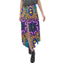 Mandala Fishes   Velour Split Maxi Skirt