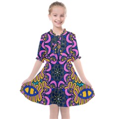 Mandala Fishes   Kids  All Frills Chiffon Dress