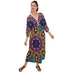 Mandala Fishes   Grecian Style  Maxi Dress