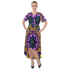 Mandala Fishes   Front Wrap High Low Dress