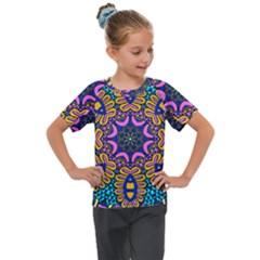 Mandala Fishes   Kids  Mesh Piece T-shirt