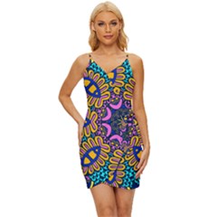 Mandala Fishes   Wrap Tie Front Dress