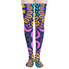 Mandala Fishes   Thigh High Stockings