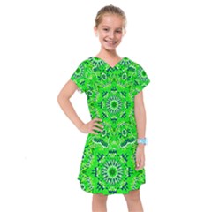 Mandala Flowers   Kids  Drop Waist Dress