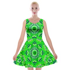 Mandala Flowers   Velvet Skater Dress