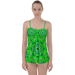 Mandala Flowers   Babydoll Tankini Set