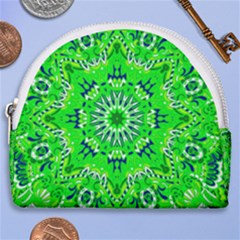 Mandala Flowers   Horseshoe Style Canvas Pouch