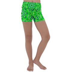 Mandala Flowers   Kids  Lightweight Velour Yoga Shorts