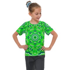 Mandala Flowers   Kids  Mesh Piece T-shirt