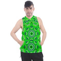 Mandala Flowers   Men s Sleeveless Hoodie