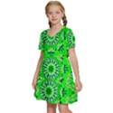 Mandala Flowers   Kids  Short Sleeve Tiered Mini Dress View2