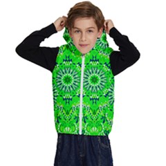 Mandala Flowers   Kids  Stylish Hooded Puffer Vest