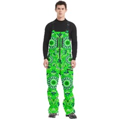 Mandala Flowers   Men s Front Zip Ski And Snowboard Bib Pants