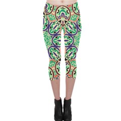 Cold Colors Mandala   Capri Leggings  by ConteMonfrey