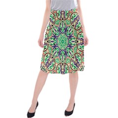 Cold Colors Mandala   Midi Beach Skirt