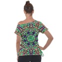 Cold Colors Mandala   Off Shoulder Tie-Up T-Shirt View2