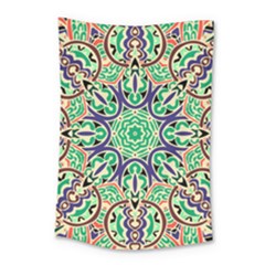 Cold Colors Mandala   Small Tapestry