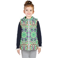 Cold Colors Mandala   Kids  Hooded Puffer Vest