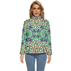 Cold Colors Mandala   Women s Puffer Bubble Jacket Coat by ConteMonfrey