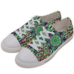 Cold Colors Mandala   Men s Low Top Canvas Sneakers