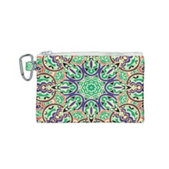 Cold Colors Mandala   Canvas Cosmetic Bag (small)