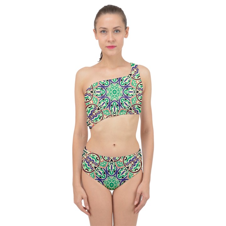 Cold Colors Mandala   Spliced Up Two Piece Swimsuit