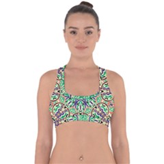 Cold Colors Mandala   Cross Back Hipster Bikini Top  by ConteMonfrey