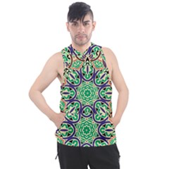 Cold Colors Mandala   Men s Sleeveless Hoodie