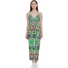 Cold Colors Mandala   V-neck Camisole Jumpsuit