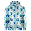 Blue Daisy Minimalist Leaves   Men s Zipper Hoodie View1