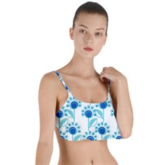 Blue Daisy Minimalist Leaves   Layered Top Bikini Top  by ConteMonfrey