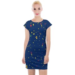 Christmas Sky Happy Cap Sleeve Bodycon Dress by Dutashop